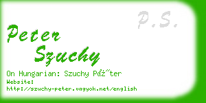 peter szuchy business card